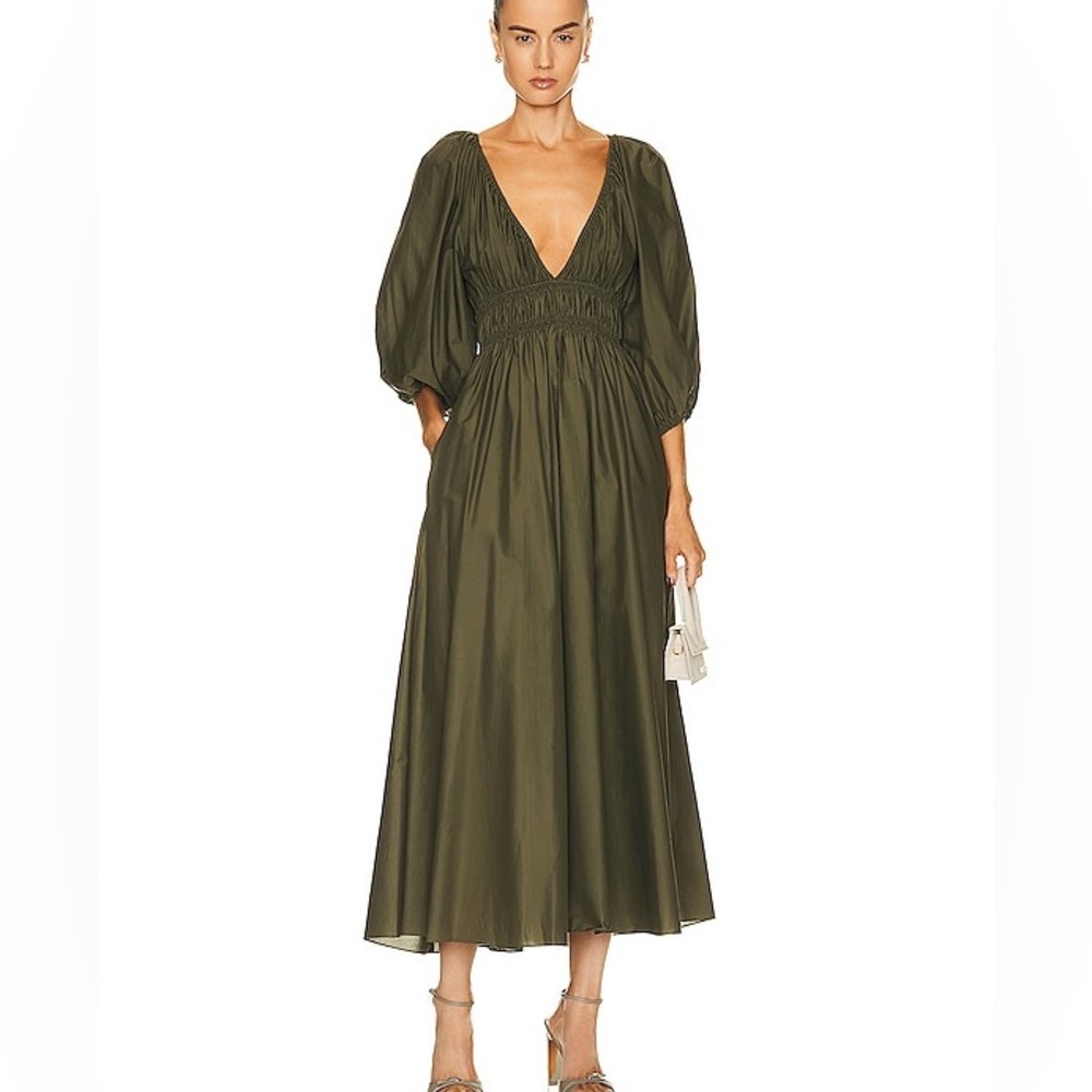 ISO DO NOT BUY - Matteau Olive green plunge dress